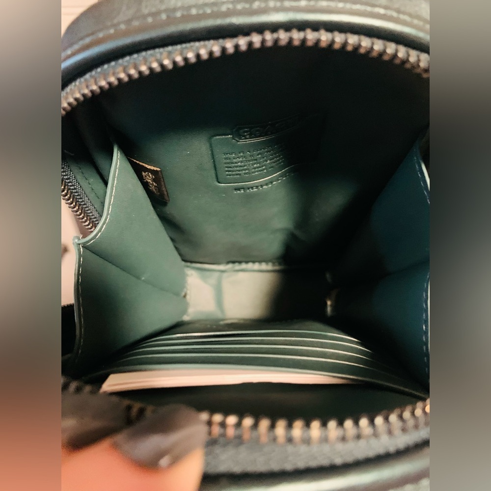 Coach Metallic Green Tall Camera Bag W/ Quilting Hard To Find NWT MSRP: $325.00 - Picture 13 of 16